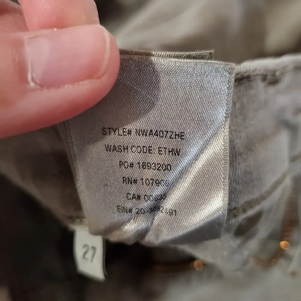 Hudson Krista Super Skinny Olive Army Green Womens Size 27 Antique Wash Mid Rise